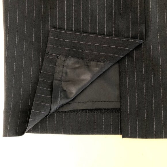 Brooks Brothers Explorer Classic Lined Pinstripe Wool Pencil Skirt Navy Sz 8 - Picture 6 of 10